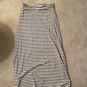 JCrew Striped Maxi Skirt Cream and Navy Size Small Excellent Condition